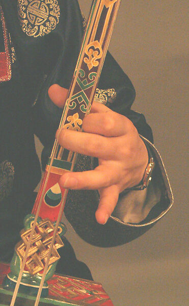 Morin Khuur, Purevadavaa Baigalgav (Mongolian), Wood, hide, horsehair, polychrome, Mongolian