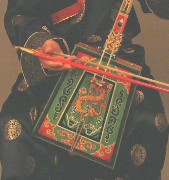 Morin Khuur, Purevadavaa Baigalgav (Mongolian), Wood, hide, horsehair, polychrome, Mongolian