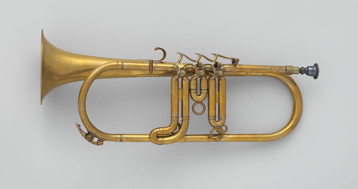 Valve Trumpet in B-flat, David C. Hall (American, Lyme, New Hampshire 1822–1900 Boston), Brass, American 