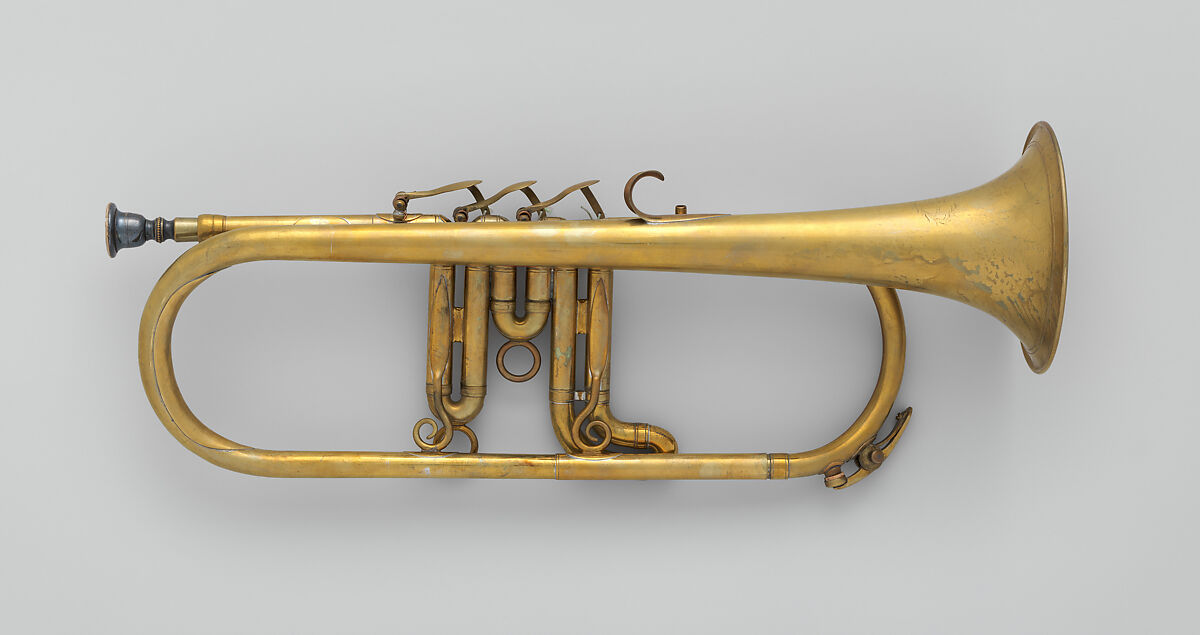 Valve Trumpet in B-flat, David C. Hall (American, Lyme, New Hampshire 1822–1900 Boston), Brass, American