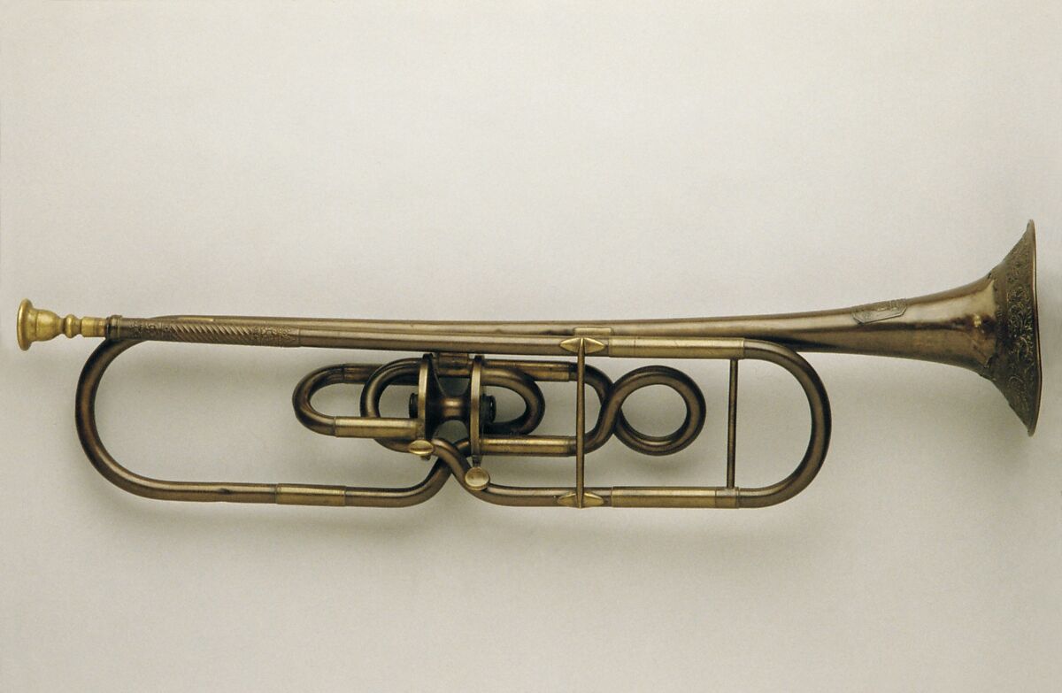 Valve Trumpet in F, John Augustus Köhler (British, London ca. 1810–1878 London), Brass, British 