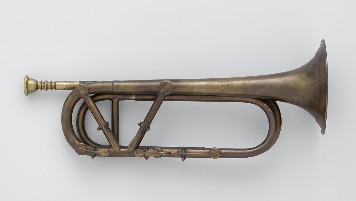 Keyed Trumpet in G, Leonardo Massarenti (Italian, active Minerbio before 1838 and after 1843), Brass, Italian 