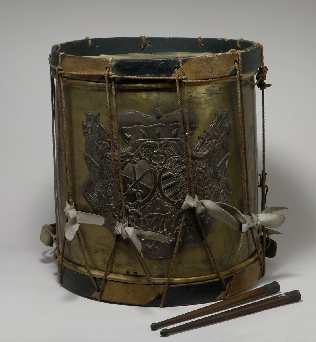 Side Drum, Copper alloy, wood, various materials, German 