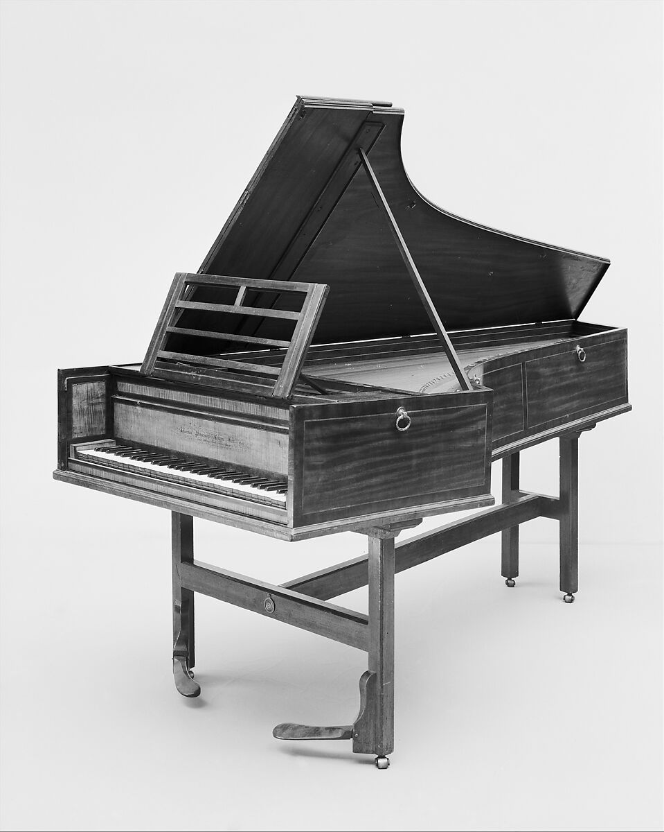 Grand Piano, John Broadwood (1732–1812), Mahogany, oak, curly maple, ivory, ebony, brass and various materials, British 