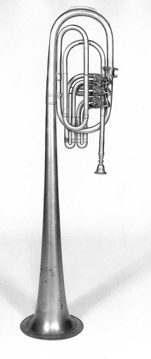 Tenor Over-the-Shoulder Horn in B-flat, Nickel-silver, American?