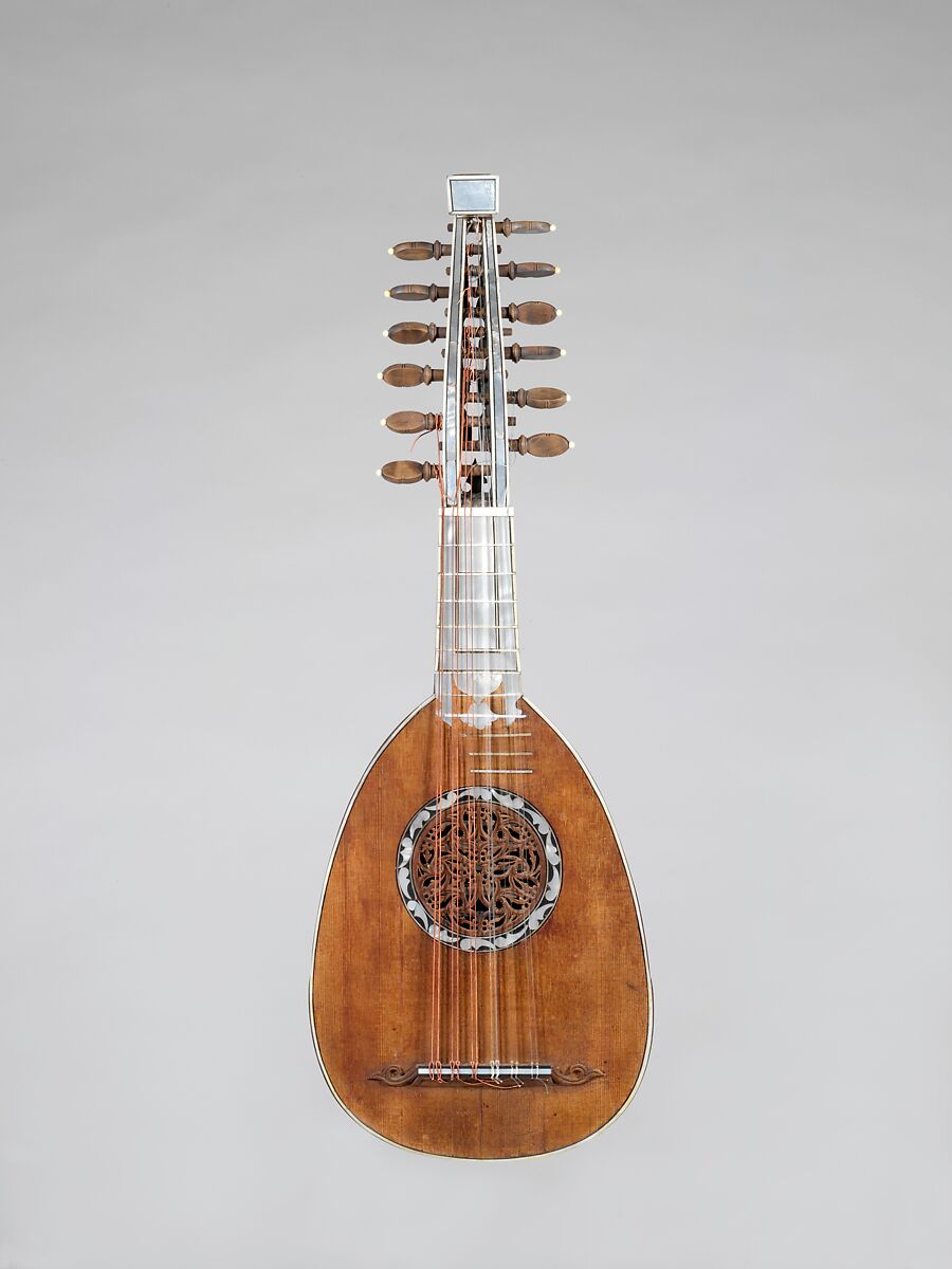 Mandolin, Giuseppe Presbler (German, active Italy, 1760–1801 Milan), Rosewood, spruce, walnut, bone, mother-of-pearl, Italian