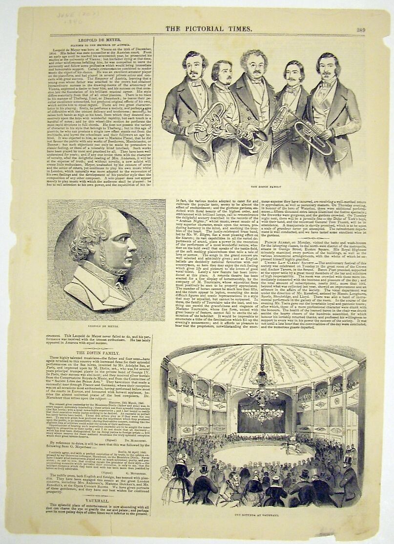 The Distin Family newspaper illustration, Newspaper, American