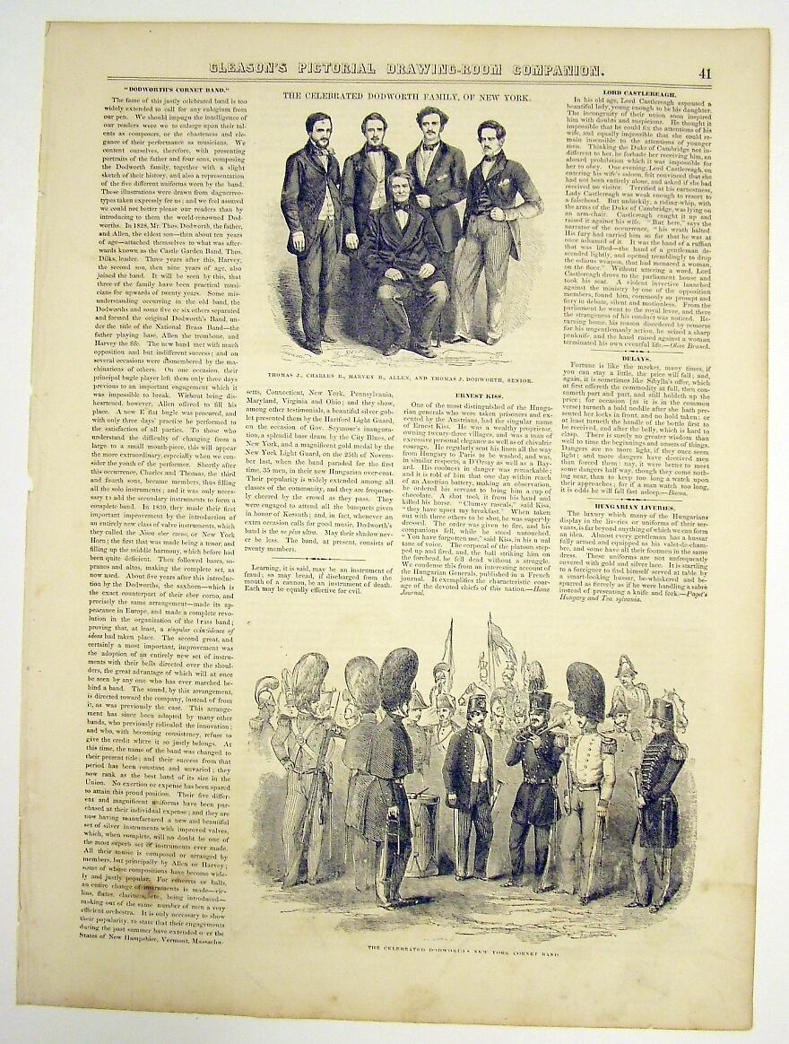 The Celebrated Dodworth Family of New York newspaper illustration, Newspaper, American 