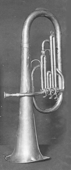 Bass Saxhorn in B-flat, Brass, nickel-silver, possibly American