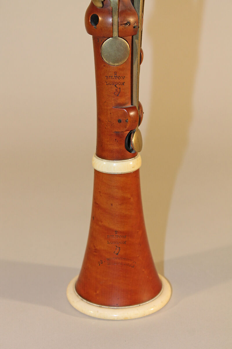 Clarinet in C, Richard Bilton (active 1826–1856), wood, ivory, brass, British