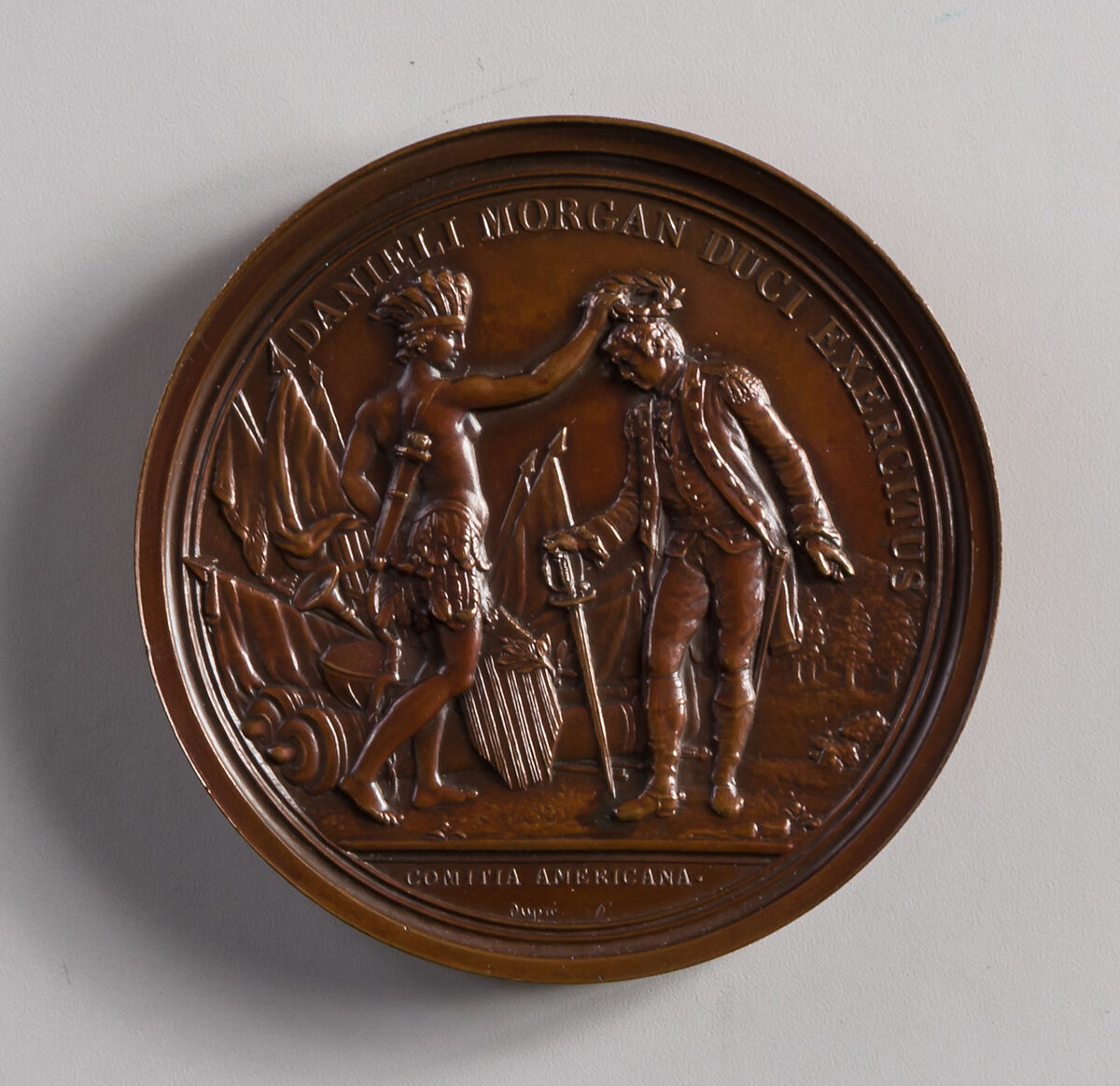 Medal of General Daniel Morgan, Augustin Dupré (French, Saint-Etienne 1748–1833 Armentières-en-Brie), Copper 