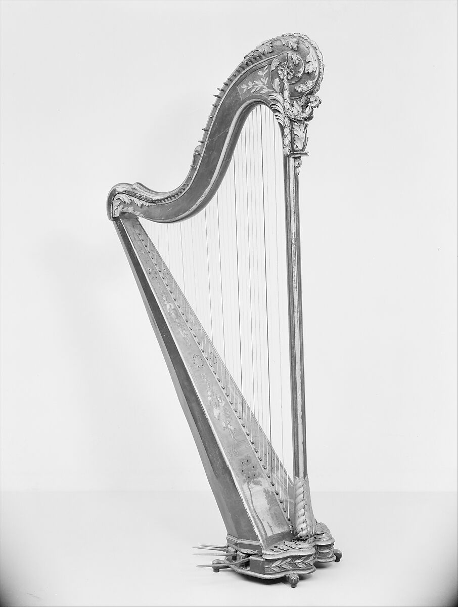Pedal Harp, Jean Henri Naderman (German, Lichteneau, Westphalia 1734–1799 Paris (active France)), Wood, various materials, French 