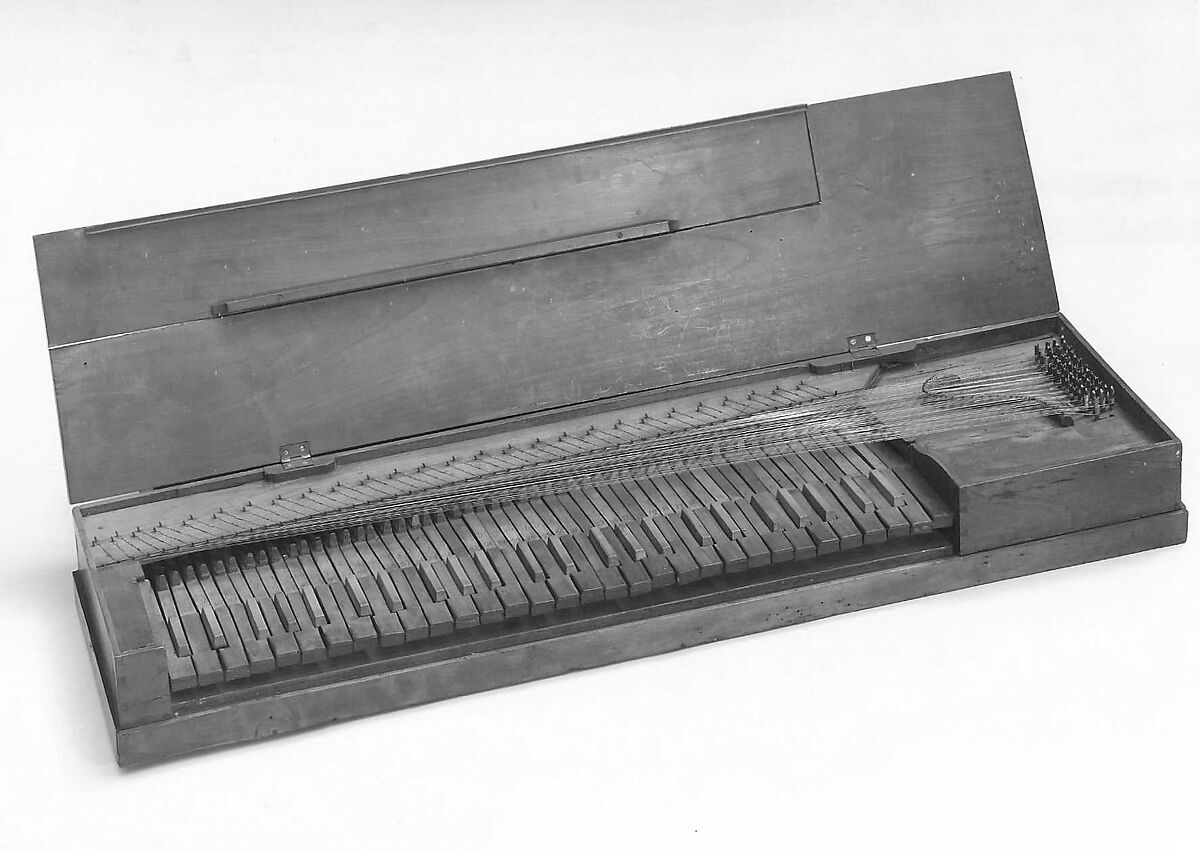 Square Piano, Cherry wood, various materials, Possibly German 
