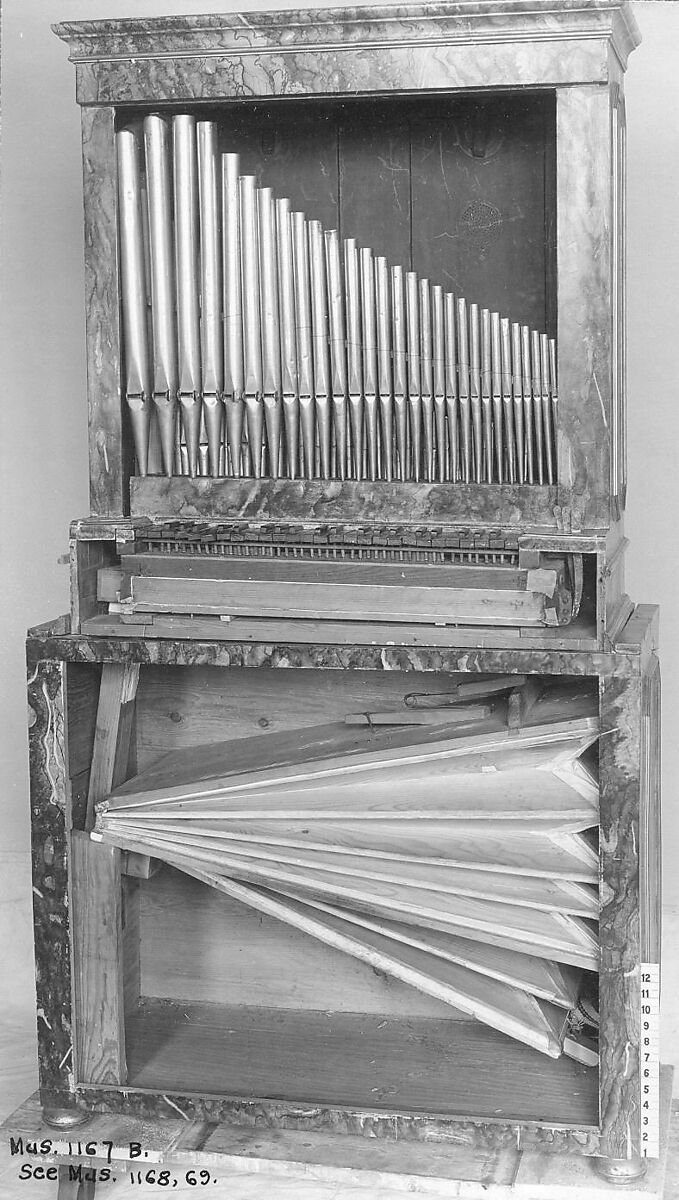 Chamber Organ, Unknown [maker], Wood, various materials, German