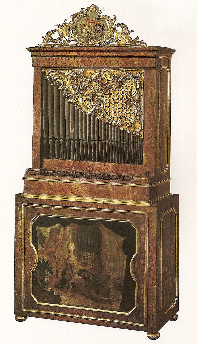 Chamber Organ, Unknown [maker], Wood, various materials, German 
