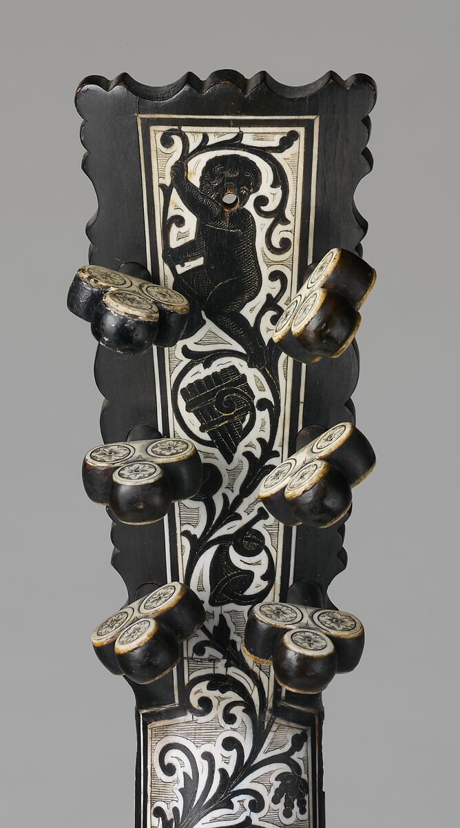 Guitar, Spruce, ebony, ivory, tortoiseshell, mother-of-pearl, brass, Italian