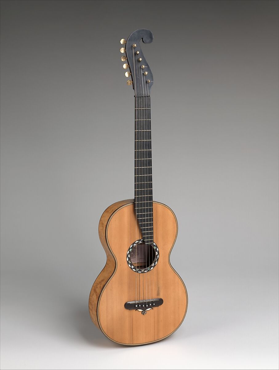 Guitar, Christian Frederick Martin (Markneukirchen, Saxony 1796–1873 Nazareth, Pennsylvania), Wood, maple, spruce, abalone, ebony, metal, brass, ivory, American