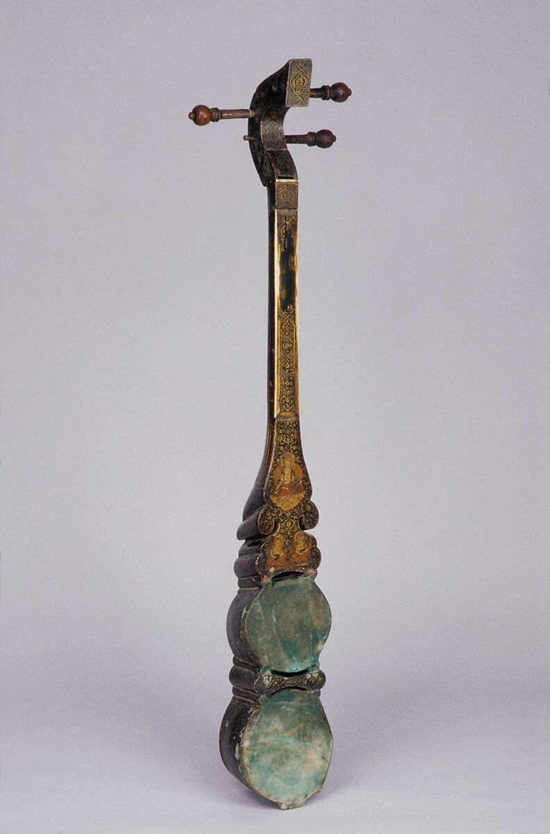 Sgra-Snyan, Carved wood, skin, gesso, gilding, Tibetan