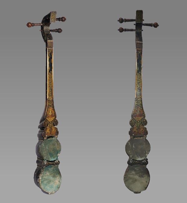 Sgra-Snyan, Carved wood, skin, gesso, gilding, Tibetan