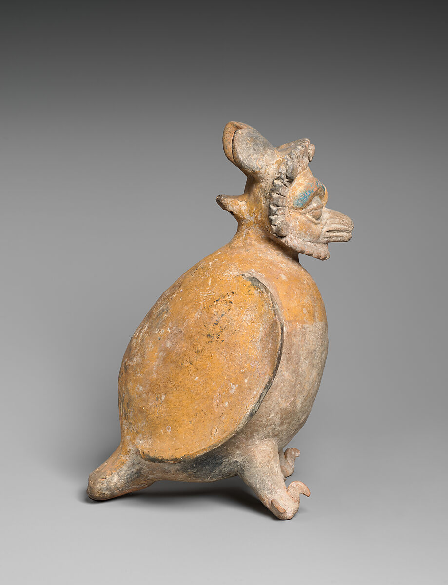 Double Whistle, Pottery, paint, Mayan