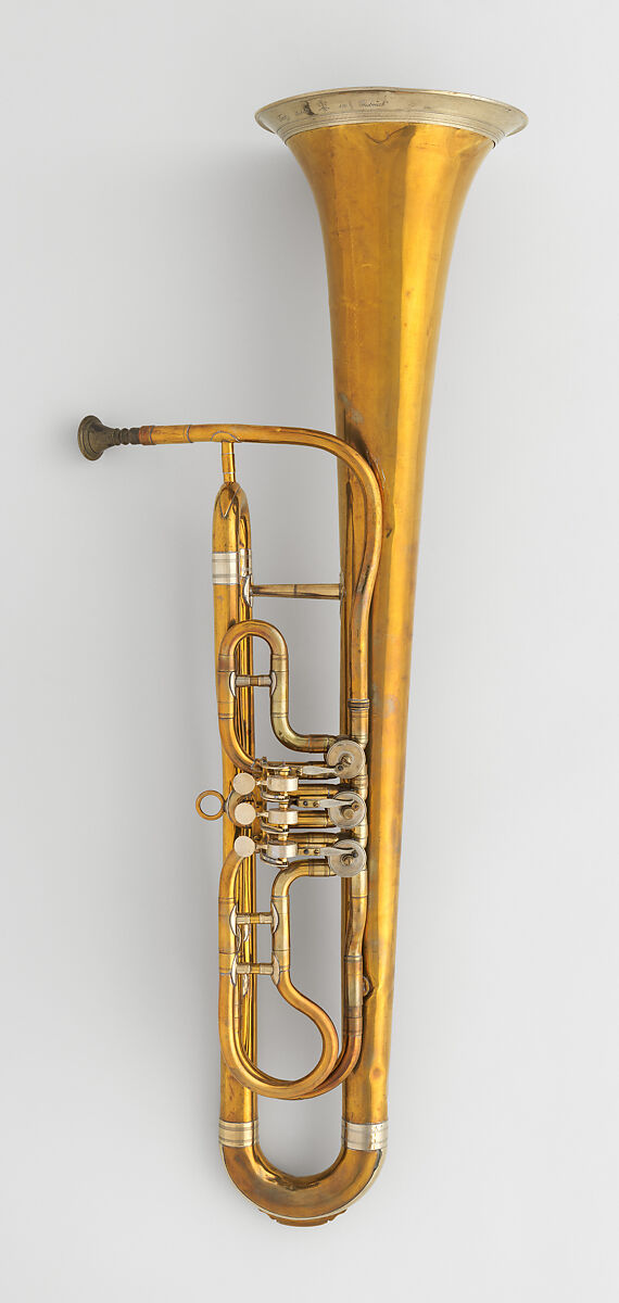 Valved Ophicleide (Bombardon) in B-flat, Franz Leibelt (Austrian, Rothan 1814–1856 Innsbruck), Brass, Austrian 