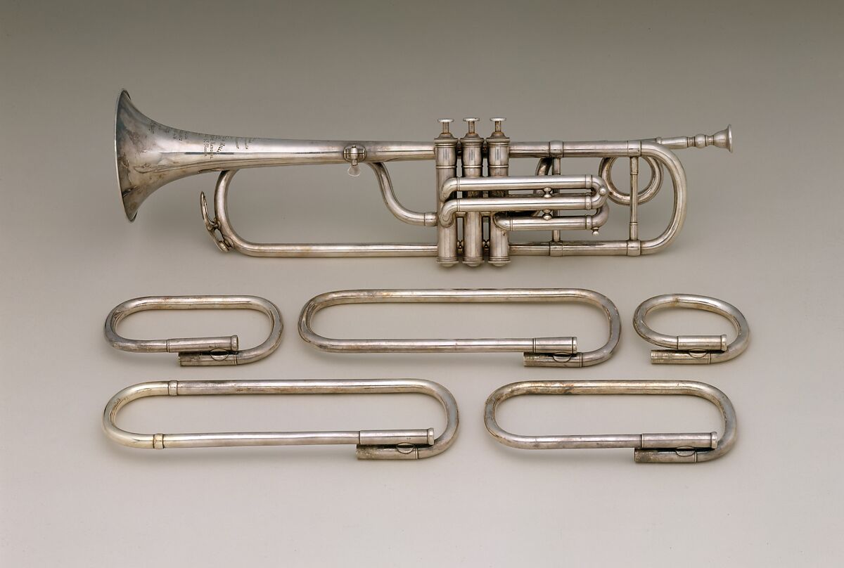 Valve Trumpet in F, Courtois &amp; Mille (French), Brass, silver-plated, French
