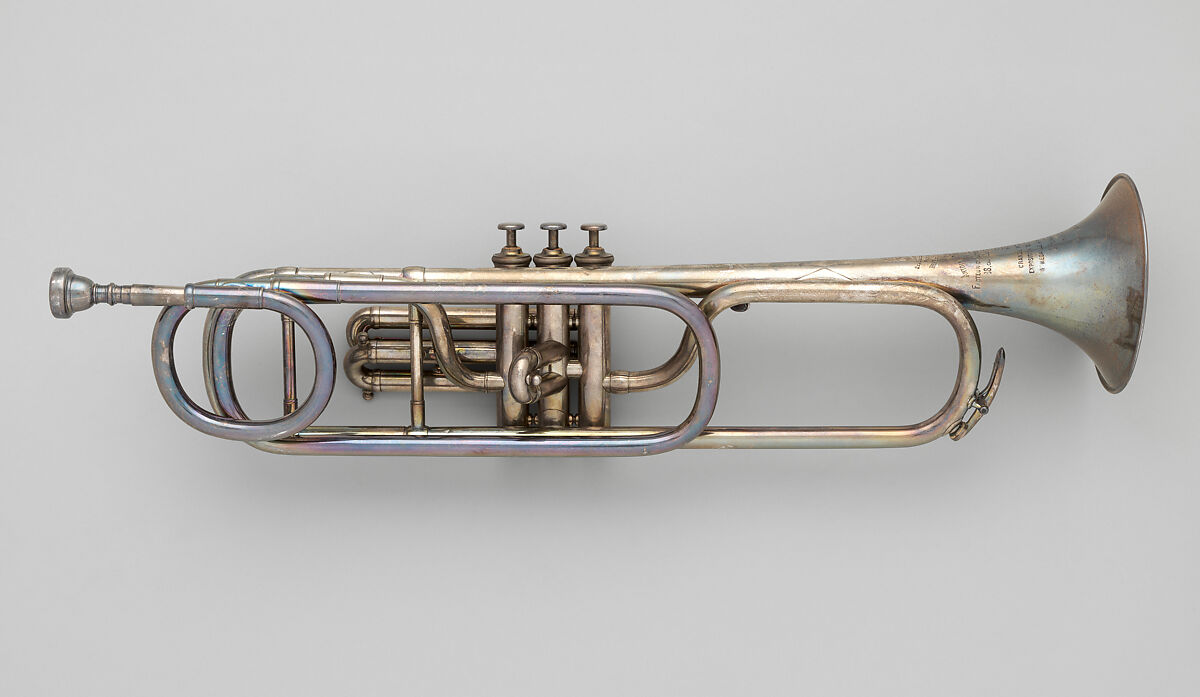 Valve Trumpet in F, Courtois &amp; Mille (French), Brass, silver-plated, French