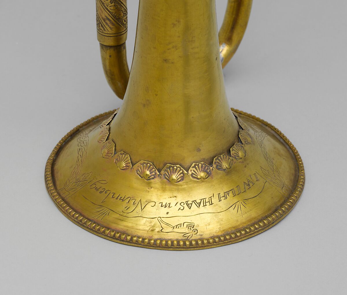 Natural Trumpet, Johann Wilhelm Haas (German, Nuremberg 1649–1723 Nuremberg), Brass, German