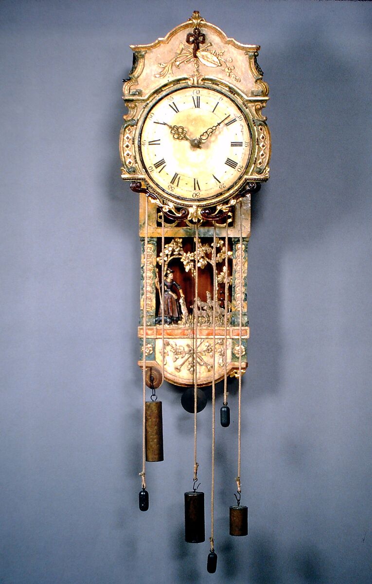 Musical Clock, Martin Vanlo?, Wood, metal, German 