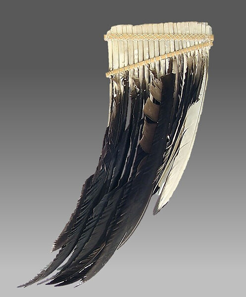 Rondador, Condor feathers, bamboo, cotton string, Ecuador 