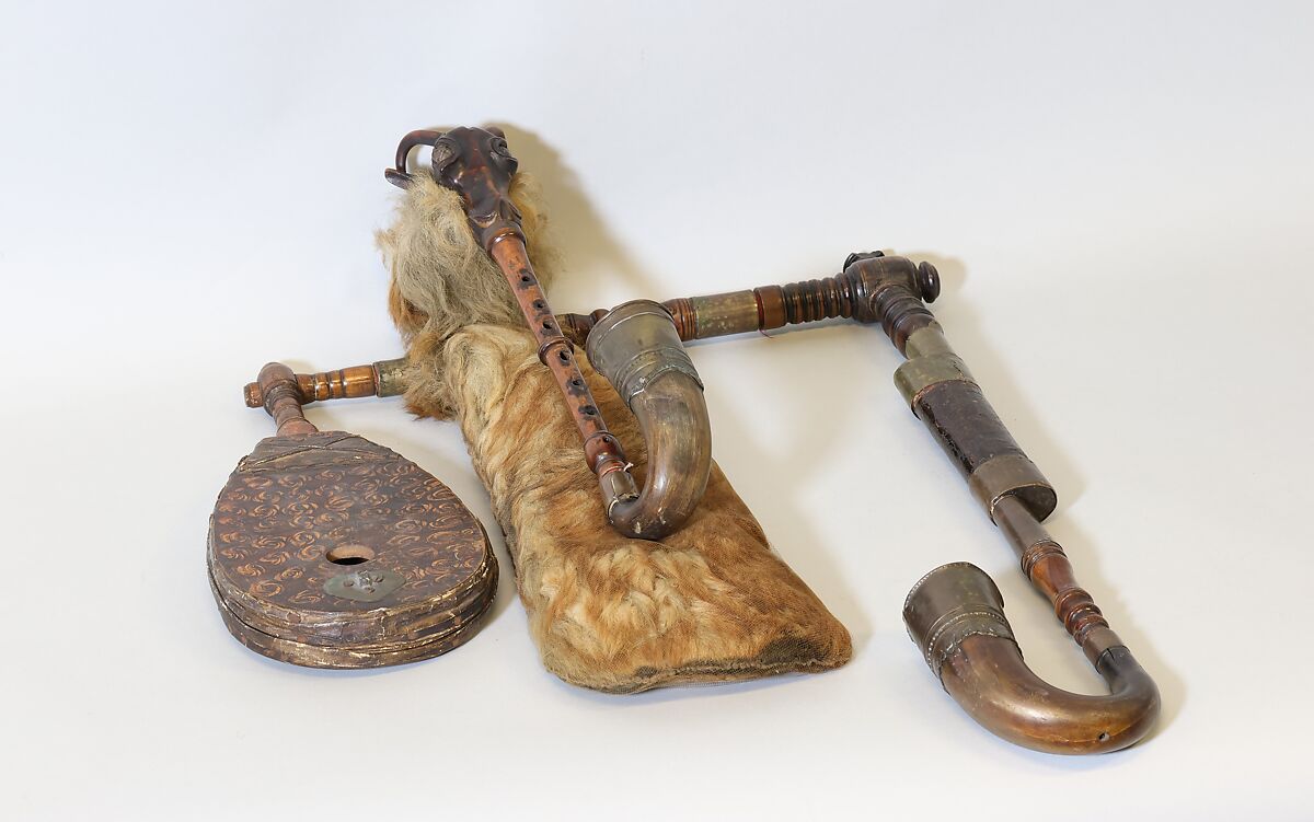Bock, F. Ch. Wohlborld (German), Wood, horn, goatskin, cane reed, metal, various materials, German