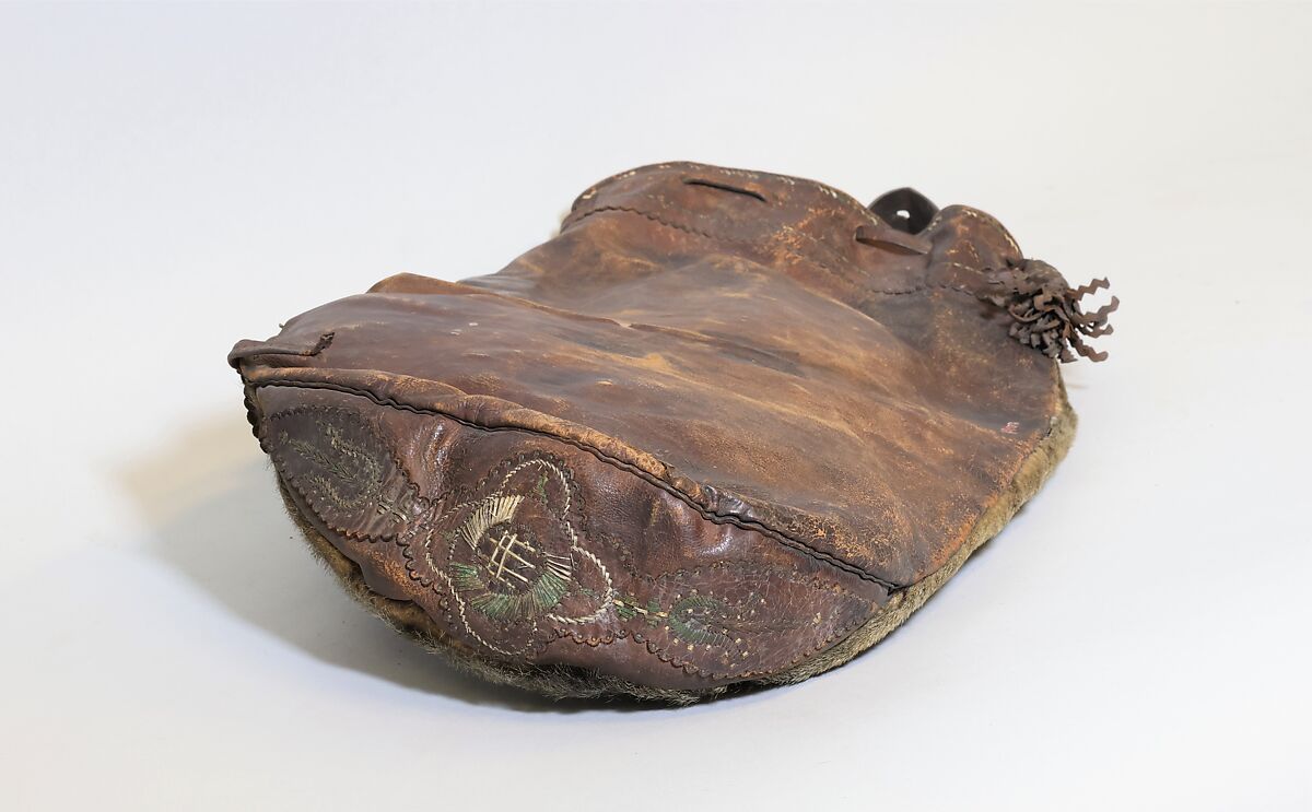 Bagpipe Bag, Leather, burlap, goatskin, German