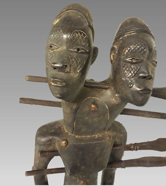 Kundi, harp, Hide, various materials, Congolese