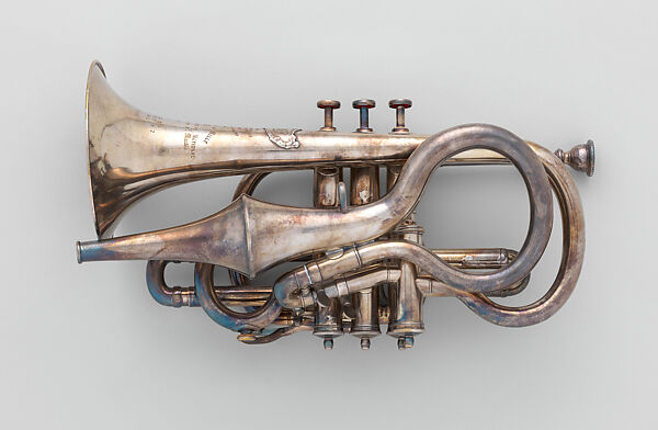 Cornet (Cornet à pistons) in B-flat, Antoine Courtois &amp; Auguste Mille, Brass, silver-plate, nickel- silver, French