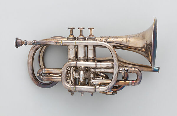 Cornet (Cornet à pistons) in B-flat, Antoine Courtois &amp; Auguste Mille, Brass, silver-plate, nickel- silver, French 