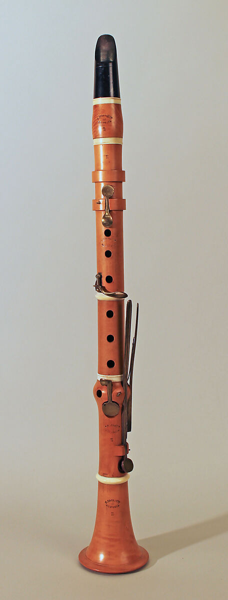 Clarinet in E-flat, Ferdinand Zogbaum, Boxwood, brass, ivory, rosewood, American 