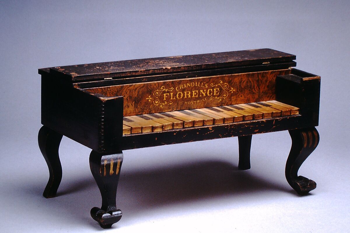 Toy Square Piano, Charles Martin Crandall (American. Montrose, Pennsylvania 1833–1905 Waverly, New York), Wood, metal, American 