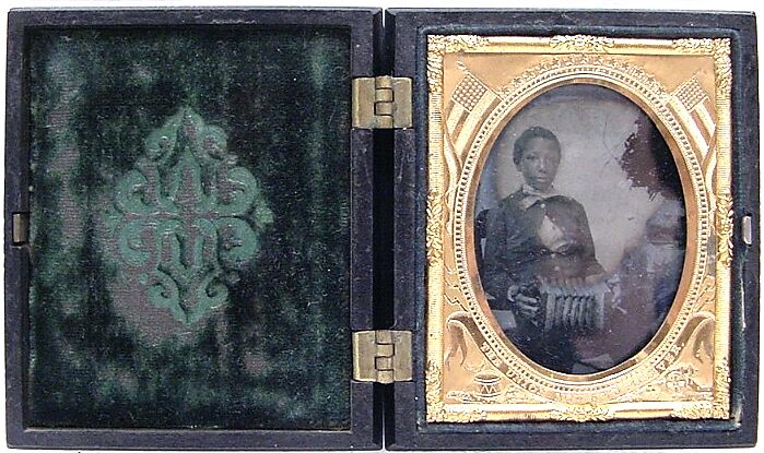 Young Man with a Concertina ambrotype, Ambrotype, American