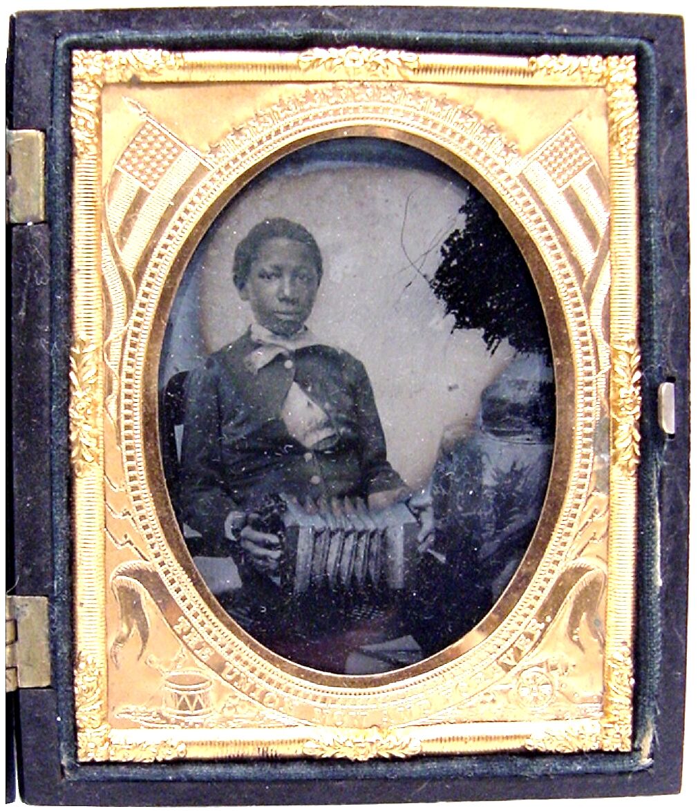 Young Man with a Concertina ambrotype, Ambrotype, American 