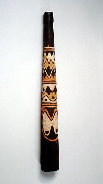 Trumpet, Wood, paint, New Guinean 