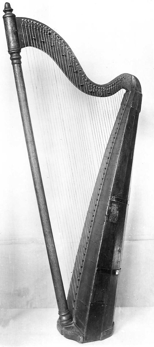 Hooked Harp, Wood, various materials, German or Austrian 