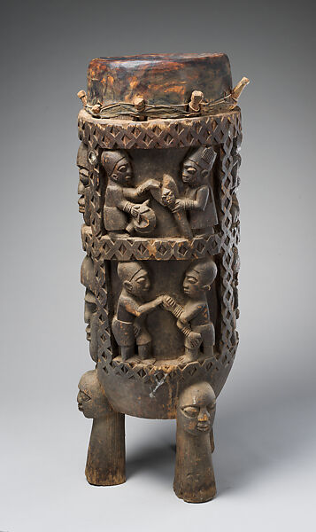 Agba Ogboni, George Bandele (Nigerian, born 1910), Wood (aberinberin?), hide, Yoruba