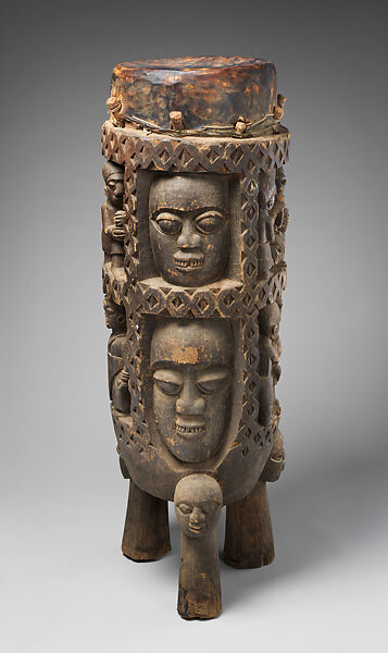 Agba Ogboni, George Bandele (Nigerian, born 1910), Wood (aberinberin?), hide, Yoruba 