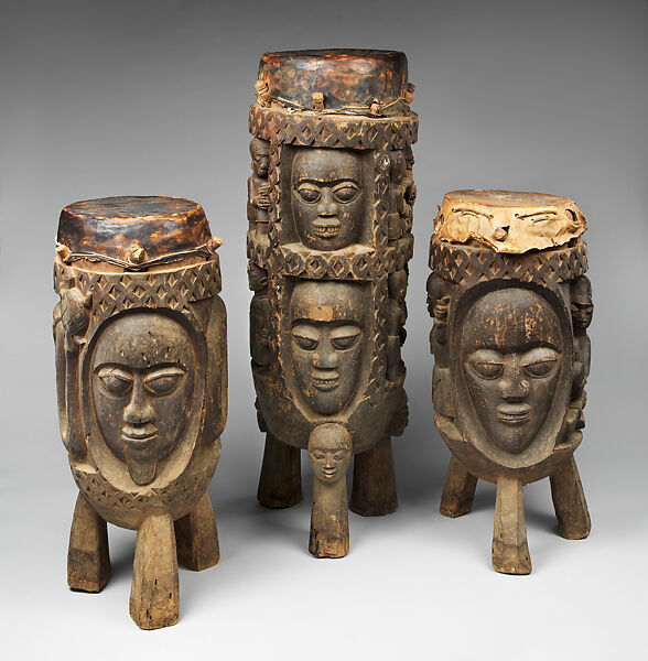 Ogboni Drum, George Bandele (Nigerian, born 1910), Wood (aberinberin?), hide, Yoruba