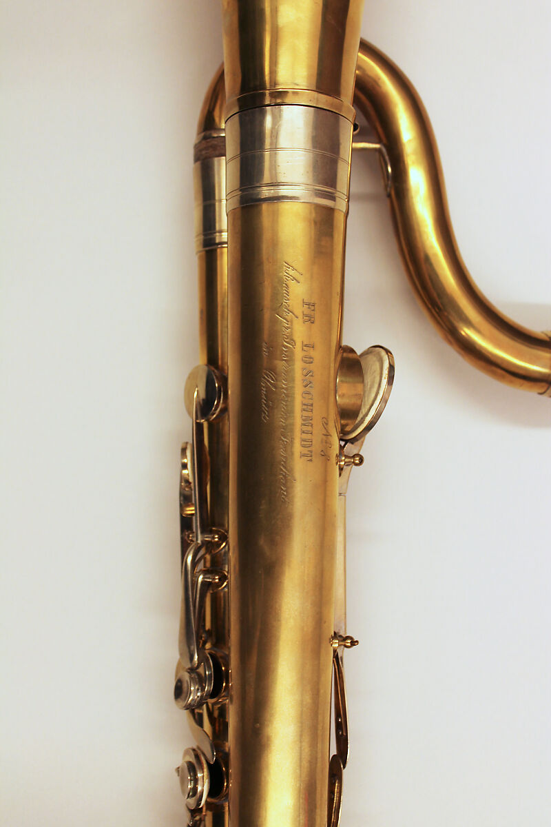 Clariofon Bass Clarinet in B-flat, Franz Losschmidt (Czech, active Olmütz 1852–1867), Various materials, Czech