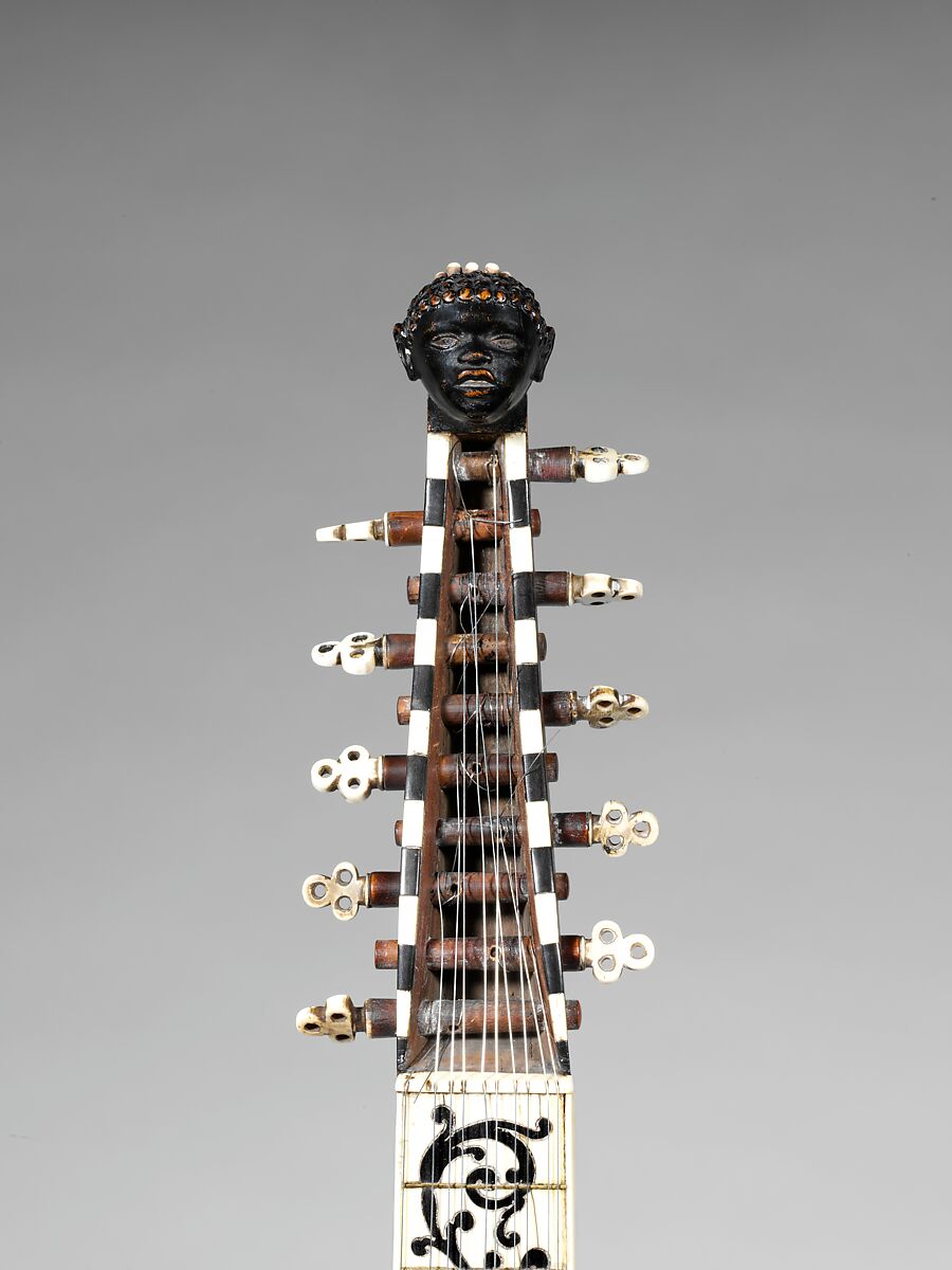 Cittern, Joachim Tielke (German, 1641–1719), Cypress, ivory, ebony, parchment, brass, German