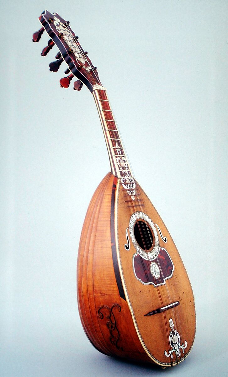 Mandolin, Joao Vieira da Silva, Maple?, tortoiseshell, various materials, Portuguese