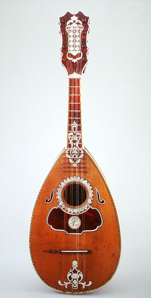 Mandolin, Joao Vieira da Silva, Maple?, tortoiseshell, various materials, Portuguese