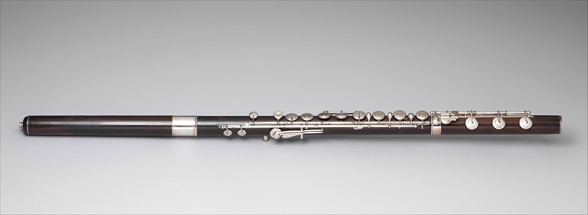 Transverse Flute in C, Louis Lot (French, La Couture 1807–1896 Chatou), Wood, metal, French 