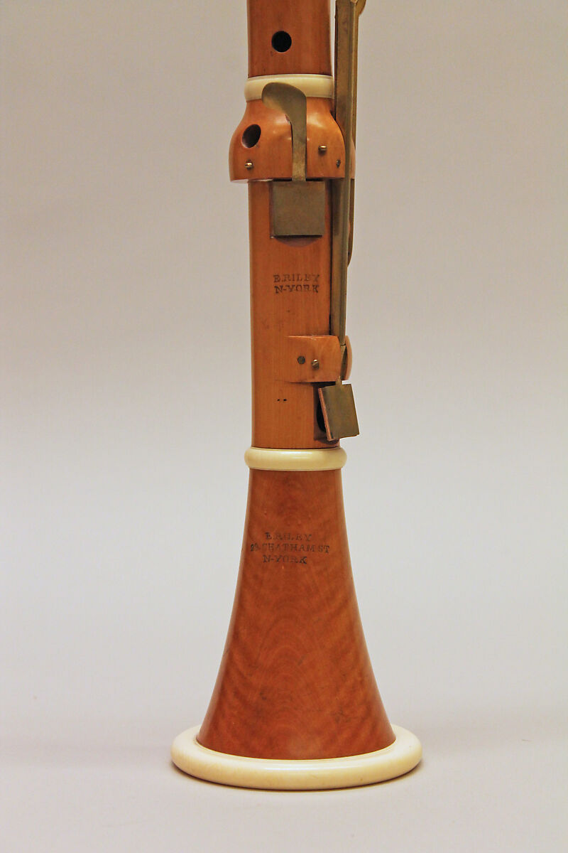 Clarinet in C, Edward Riley (American (born England) 1769–1829 New York), Boxwood, ebony, ivory, brass, American